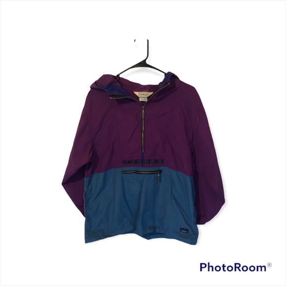Youth fall rare L.L.Bean VTG Y2k hooded windbreaker pull over jacket - Picture 4 of 12